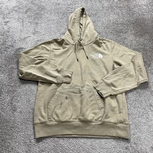 The North Face Hoodie Sweatshirt Mens Small Tan Brown Fleece Pullover Casual